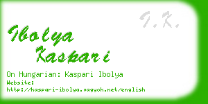 ibolya kaspari business card